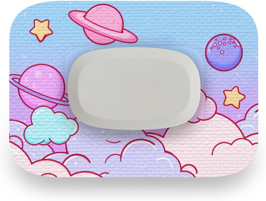 CGM Patches - Premium Adhesive Sensor Covers for Libre, Dexcom, Medtronic, Glucose Monitors - Cosmic Clouds Patch (GlucoRX Aidex, 5-Pack)