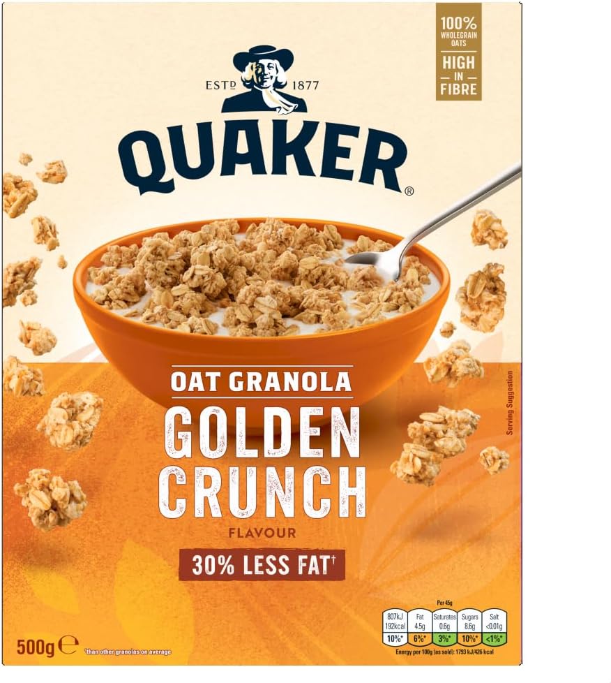 Quaker Golden Crunch Flavour Oat Granola, 500 g