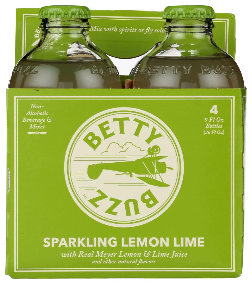 Betty Buzz, Juice Sparkling Lemon Lime, 9 Fl Oz, 4 Pack