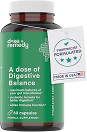 A dose of Digestive Balance-Gut Health Supplement-USDA-Kombucha, 7 Probiotic Strains and Prebiotics for Microbiome-Digestive Enzymes for Digestion-Bloating Relief for Women and Men