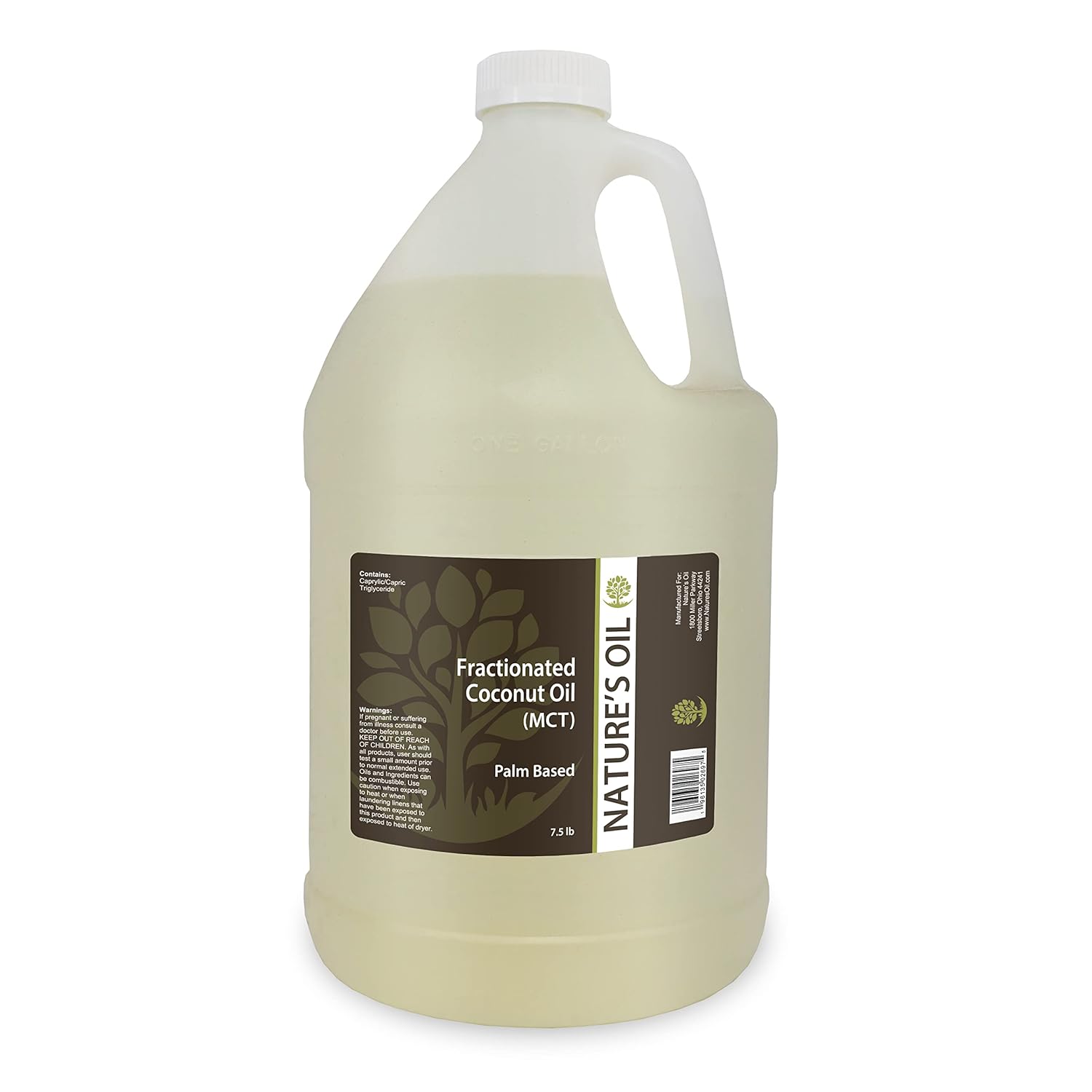 Nature's Oil Fractionated Coconut Oil (MCT Oil) Oil Gallon for Massage, Diluting Essential Oils, Hair & Skin Care Moisturizer