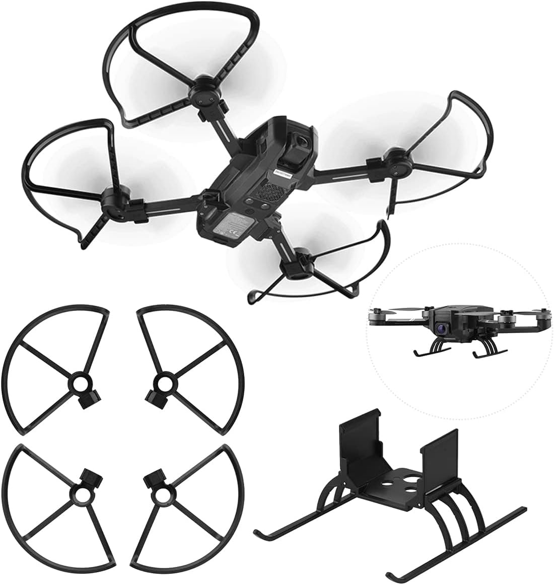 Propeller Guard + Landing Gear for Holy Stone HS720 / HS720E Quick Release Protector Blades Anti-Collision Props Foldable Extended Leg Drone Accessories