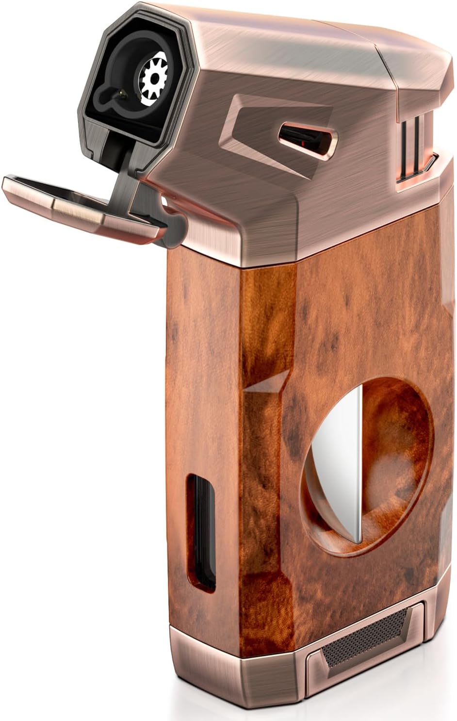 GIFTORCH Cigar Lighter with V Cutter, Cigar Cutter and Lighter Set, Torch Lighter Cigarette Lighter for Smoking, Cigar Lighter Gifts for men, without Butane