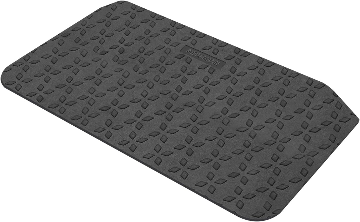 Ruedamann 3" Rise Rubber Threshold Ramp, 35.4" Wide Wheelchair Ramp, 2200 Lbs Capacity, Curb Ramp with Non-Slip Surface, Door Ramp for Wheelchairs, Scooter, Power Chairs, Driveways