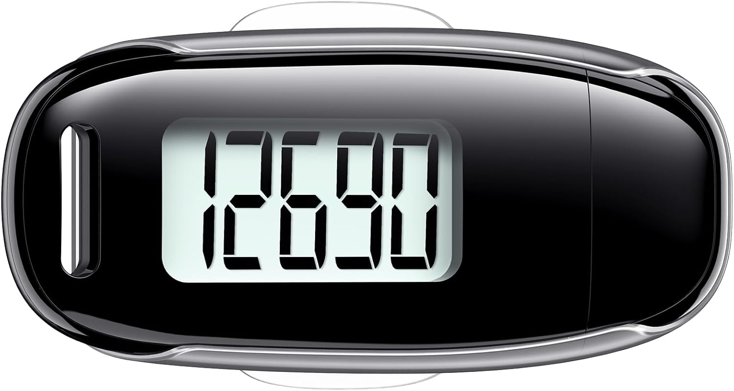 3D Pedometer for Walking, Simple Walking Step Counter with Removable Clip and Strap, USB Rechargeable Step Tracker with Backlight, Accurate Step Counter for Men Women Kids Seniors