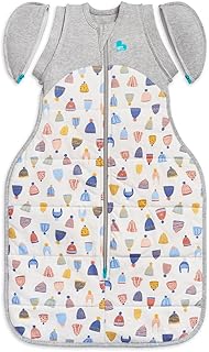 Love to Dream Swaddle UP Transition Bag Warm 2.5 TOG, Medium, 13-19 lbs, Patented Zip-Off Wings, Gently Help Baby Safely Transition from Being Swaddled to Arms Free Before Rolling Over, Happy Hats
