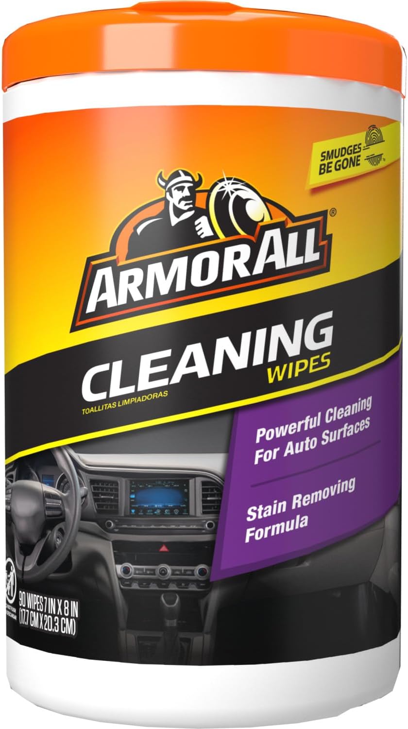 Armor All Car Cleaning Wipes, Wipes for Car Interior and Car Exterior, 90 Wipes Each