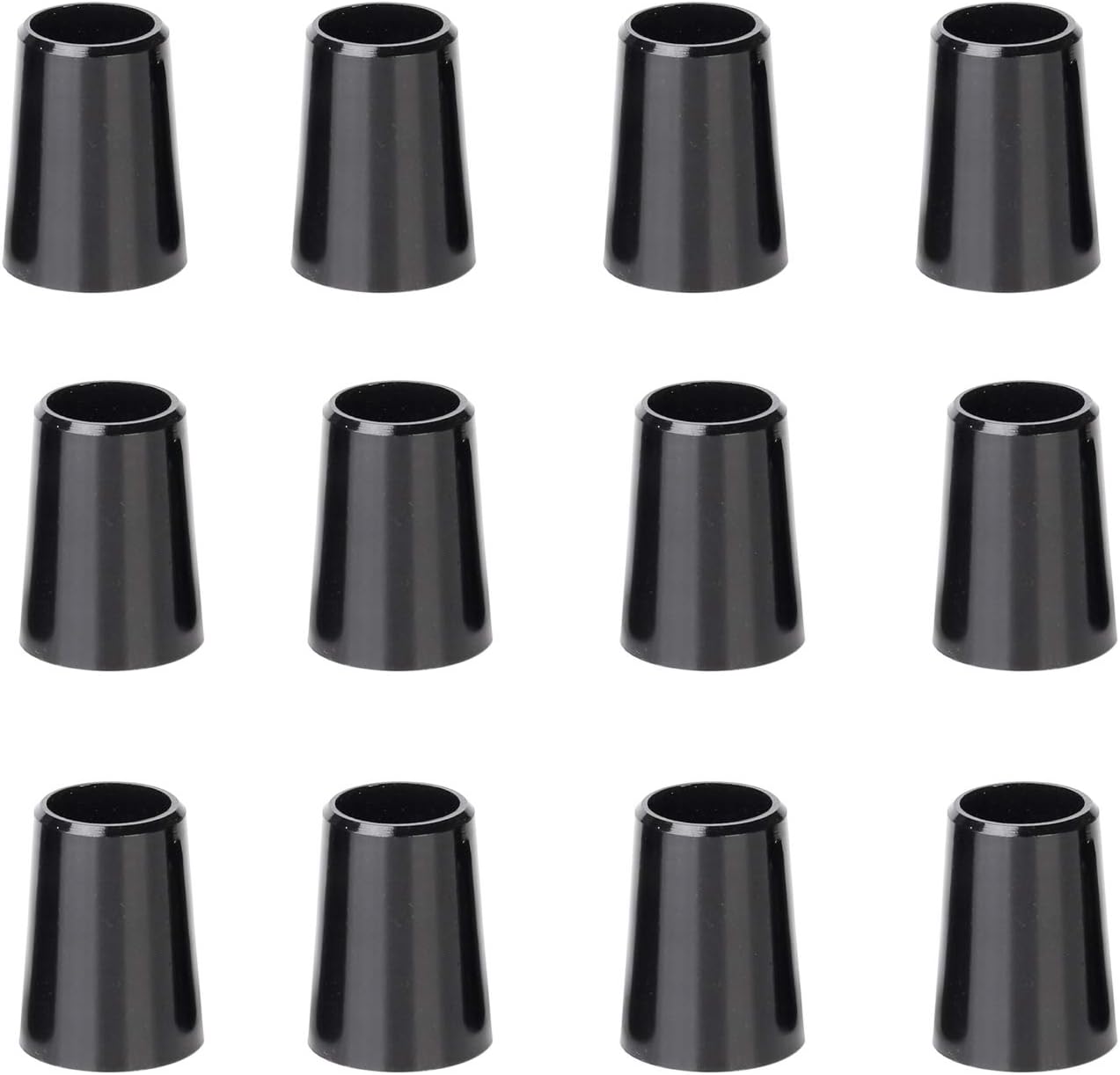 SummerHouse 12 Pieces Solid Black Flat Golf Iron Ferrules for Tapered 0.355 Shaft and 0.370 Shaft 0.500/0.750/1.000 Height Optiona