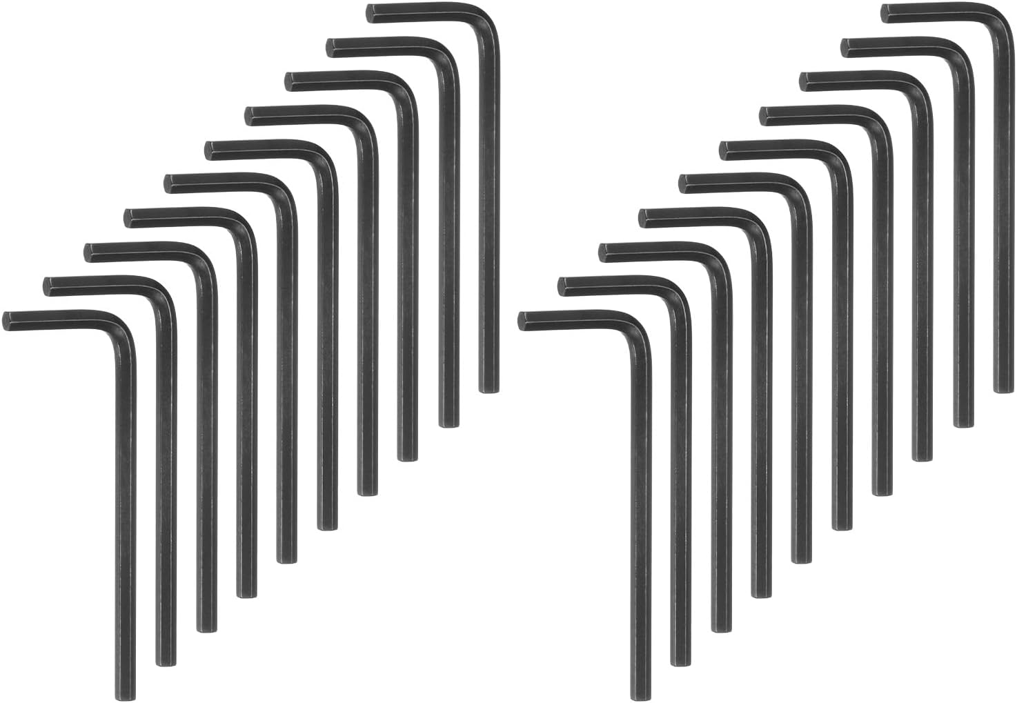 HARFINGTON 20pcs Hex Key Wrench 1/8" L-Shape Hexagon SAE Wrenches Chrome Vanadium Steel Repairing Tool for Home Repair, Black