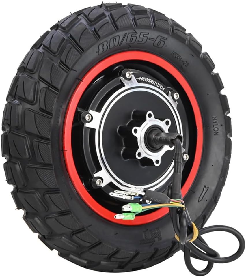Felixstory 48V 500W Rear Wheel Motor, Suitable for Kugoo M4/M4 Pro Electric Scooter, 10 Inch 80/65-6 Off Road Tire