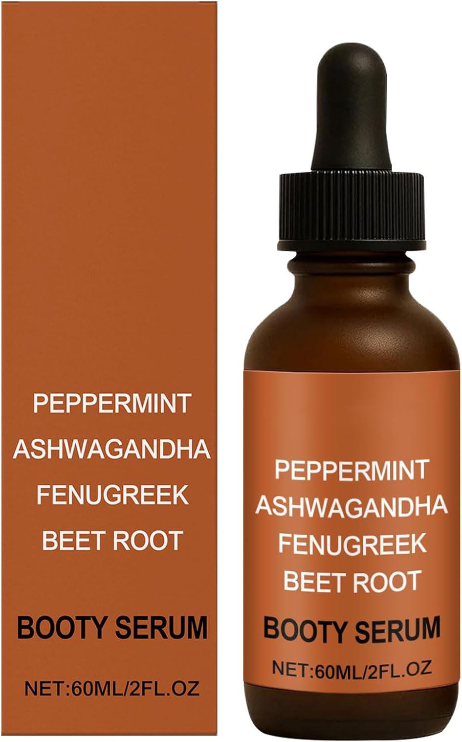 Curvani Booty Drops, Peppermint Ashwagandha Fenugreek Beetroot, Bigger Butt Oil, With Natural Curve Booster, Hydrating And Gentle, 60ml, For Women & Girls