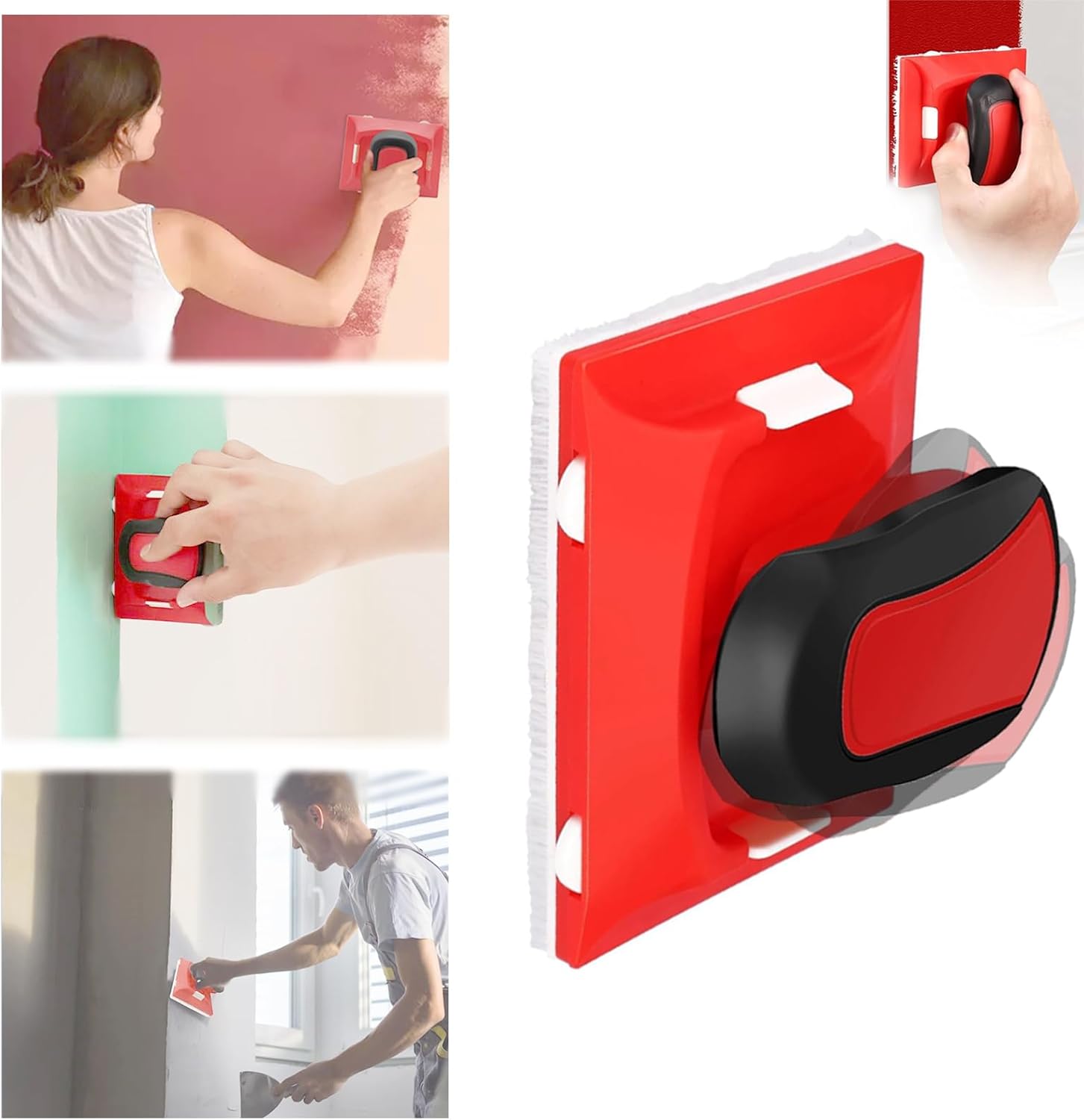 Paint Edger for Cutting in, Paint Edge Trimmer,Multifunctional Paint Edger Tool with Pad Nylon Bristles Edges,Paint Pads for Walls and Ceilings,Paint Edger Used for Cutting in Tools (1Set Combination)