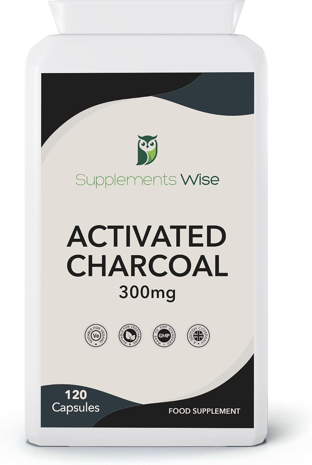 Activated Charcoal Capsules - 120 x 300mg - Charcoal Tablets for Flatulence and Trapped Wind - 100% Pure Powder Derived from Coconut