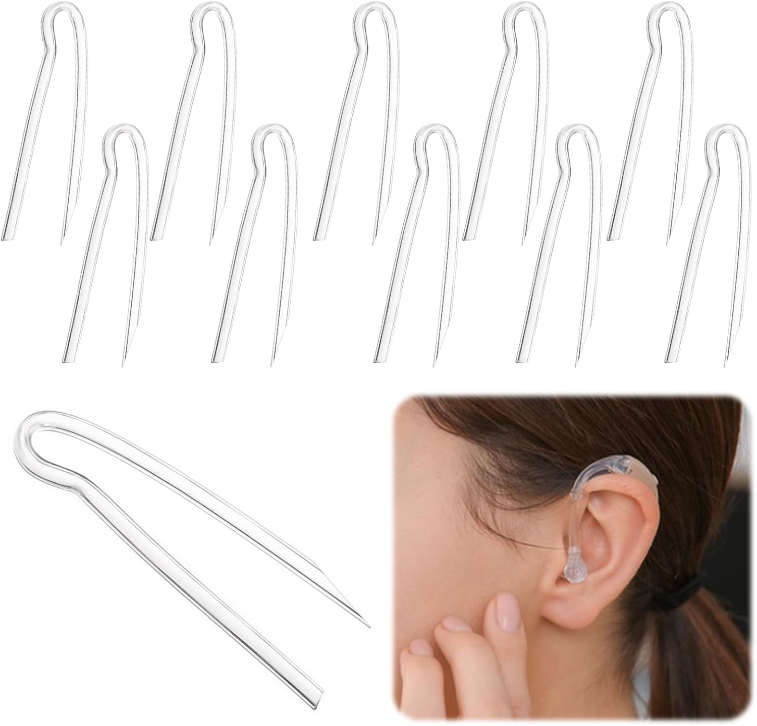 10pcs Hearing Aid Tubes, Lightweight Sturdy Hearing Aid Tubes NHS Suitable for Most Hearing Aids Tubes, Flexible Hearing Aid Tubing Replacement Transmitting Clear Sound(3.1 * 2.0mm)