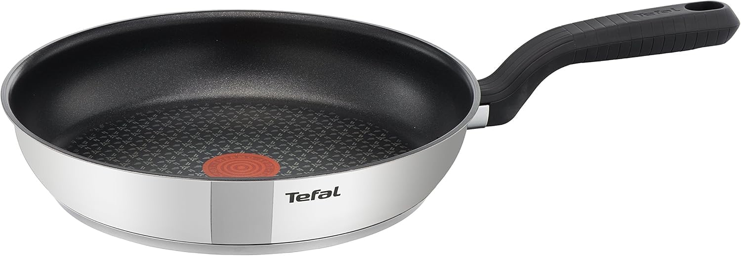 Tefal Comfort Max 30cm Stainless Steel Frying Pan, Durable Non-Stick Pan with Thermo-Spot Heat Indicator, Induction Compatible Base, Comfortable Grip Handle, Dishwasher, G7260744