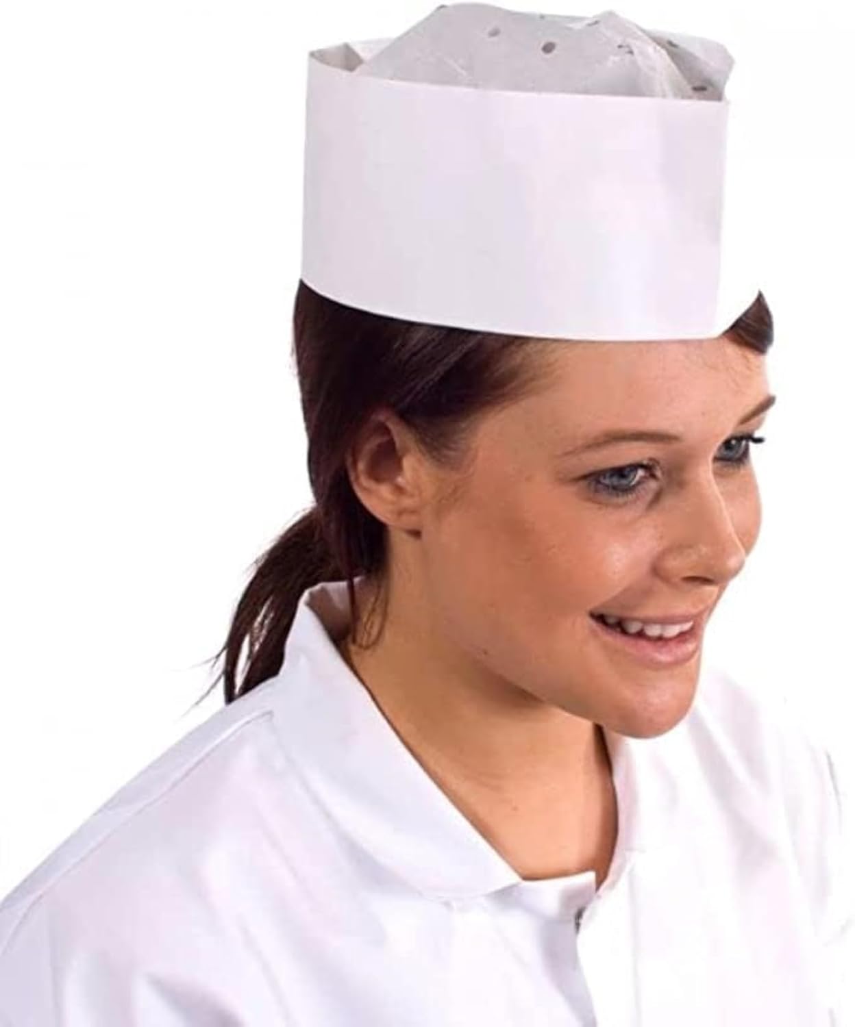 HOT BARGAINS 100 x Forage Classic Disposable Paper Hats (229mm/9) Chef Headwear to Help Avoid Undesirable & Unsanitary Hair Contamination of Food
