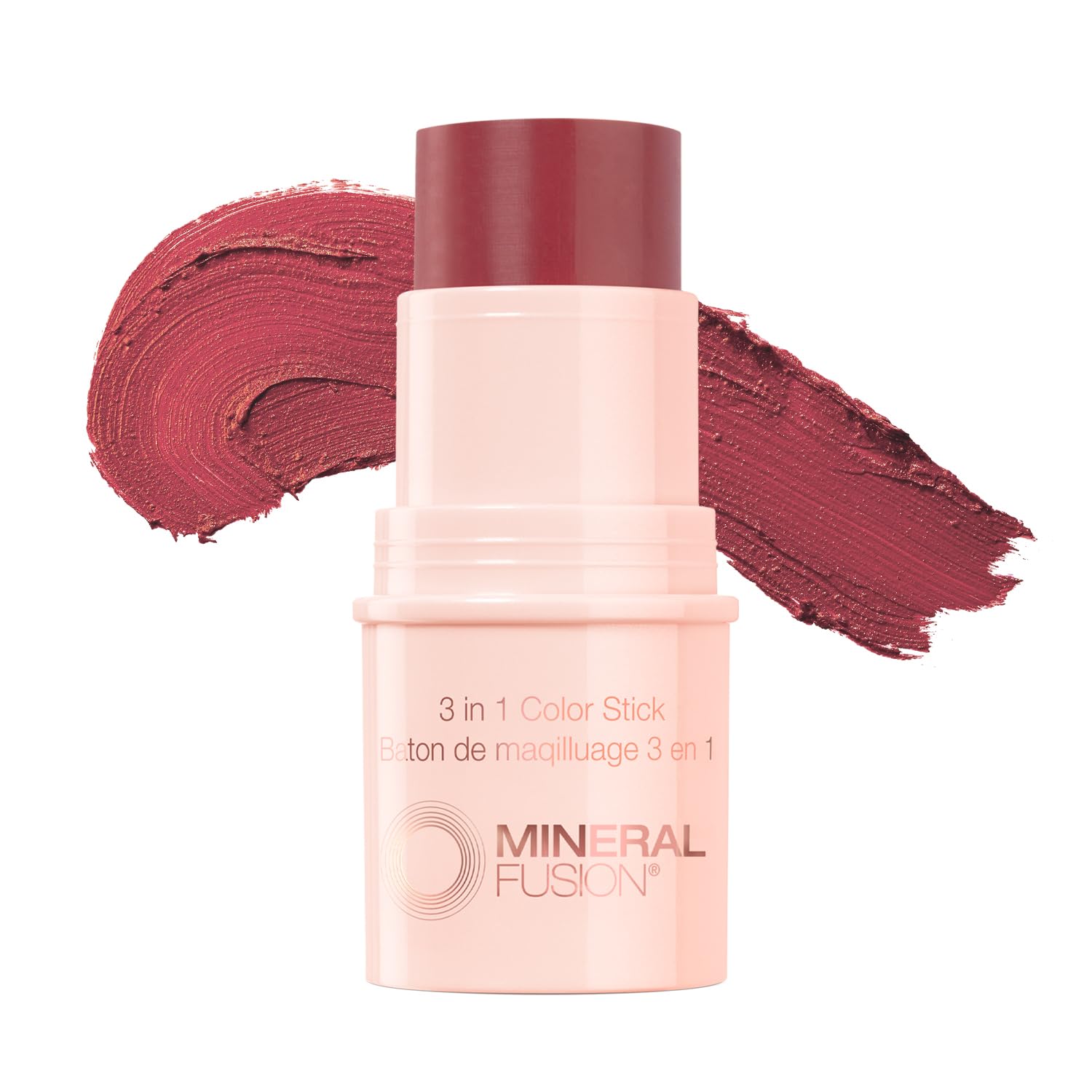 Mineral Fusion 3-in-1 Color Stick, Instant Color Pop and Blush for Cheeks, Creamy Lightweight Formula, Multi-Use Eye, Face, and Lip Makeup, Berry Glow