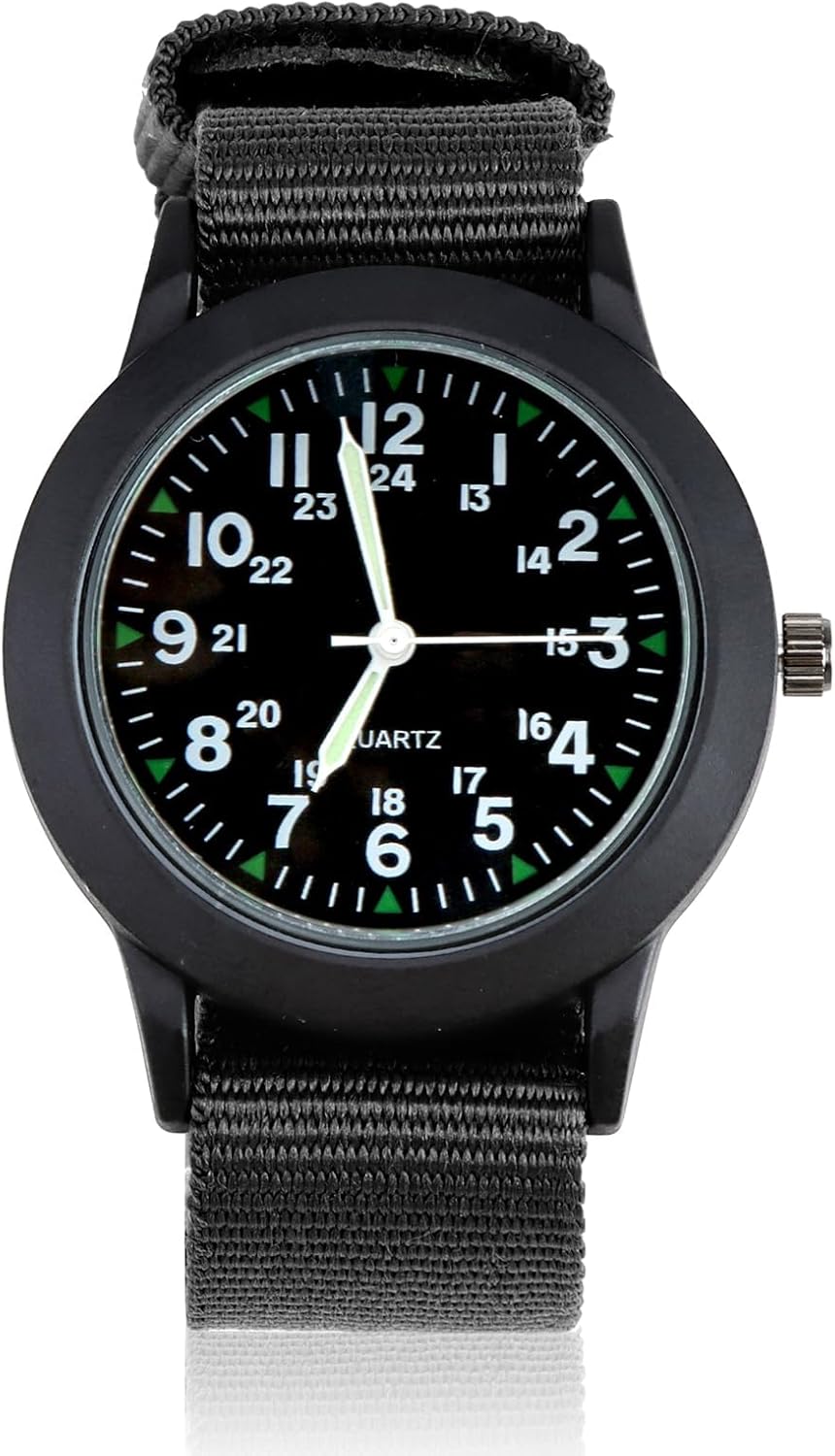 IBEIKE Military Watches for Boys, Men's Watches Analog Quartz Watch Army Tactical Sports Waterproof Watch, Wrist Watch for Unisex Nylon Strap, Casual Minimalist Wristwatch for Outdoor Camper Work