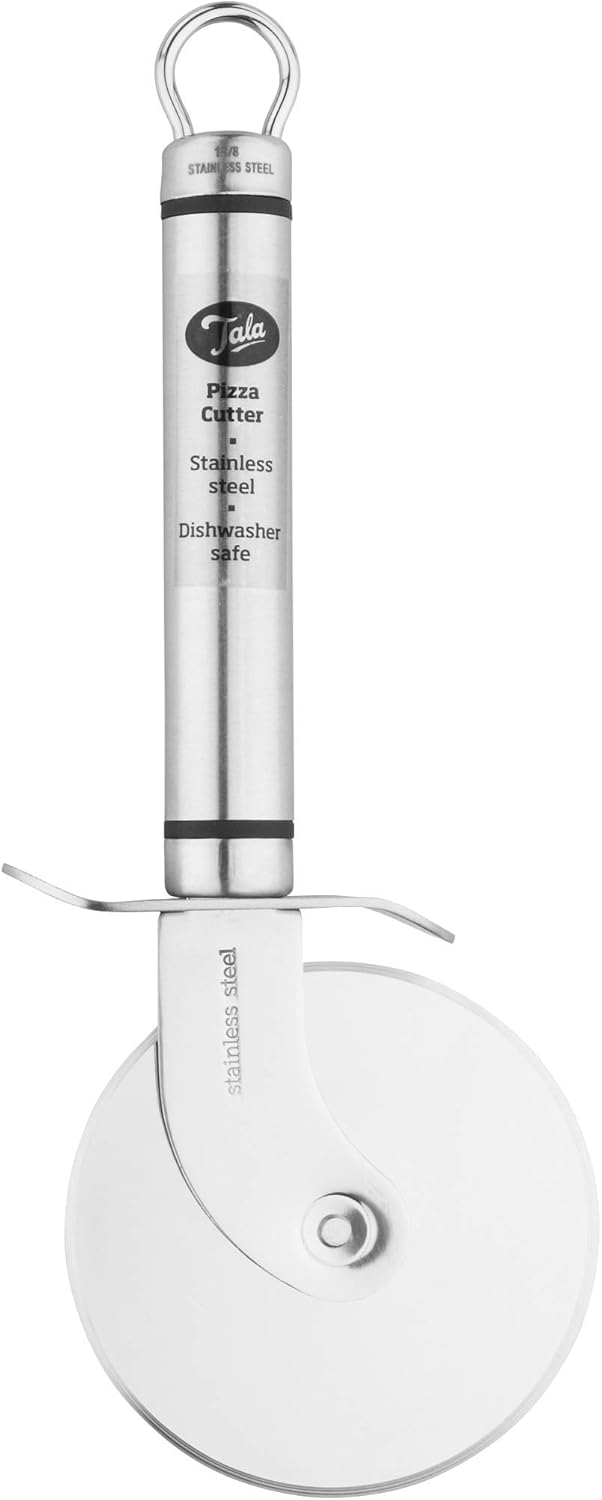 Tala Stainless Steel Pizza Cutter, Pizza Wheel Perfect for Cutting Freshly Cooked Pizza into Slices, Dishwasher Safe, 20.7 x 7.5 x 1.6 cm