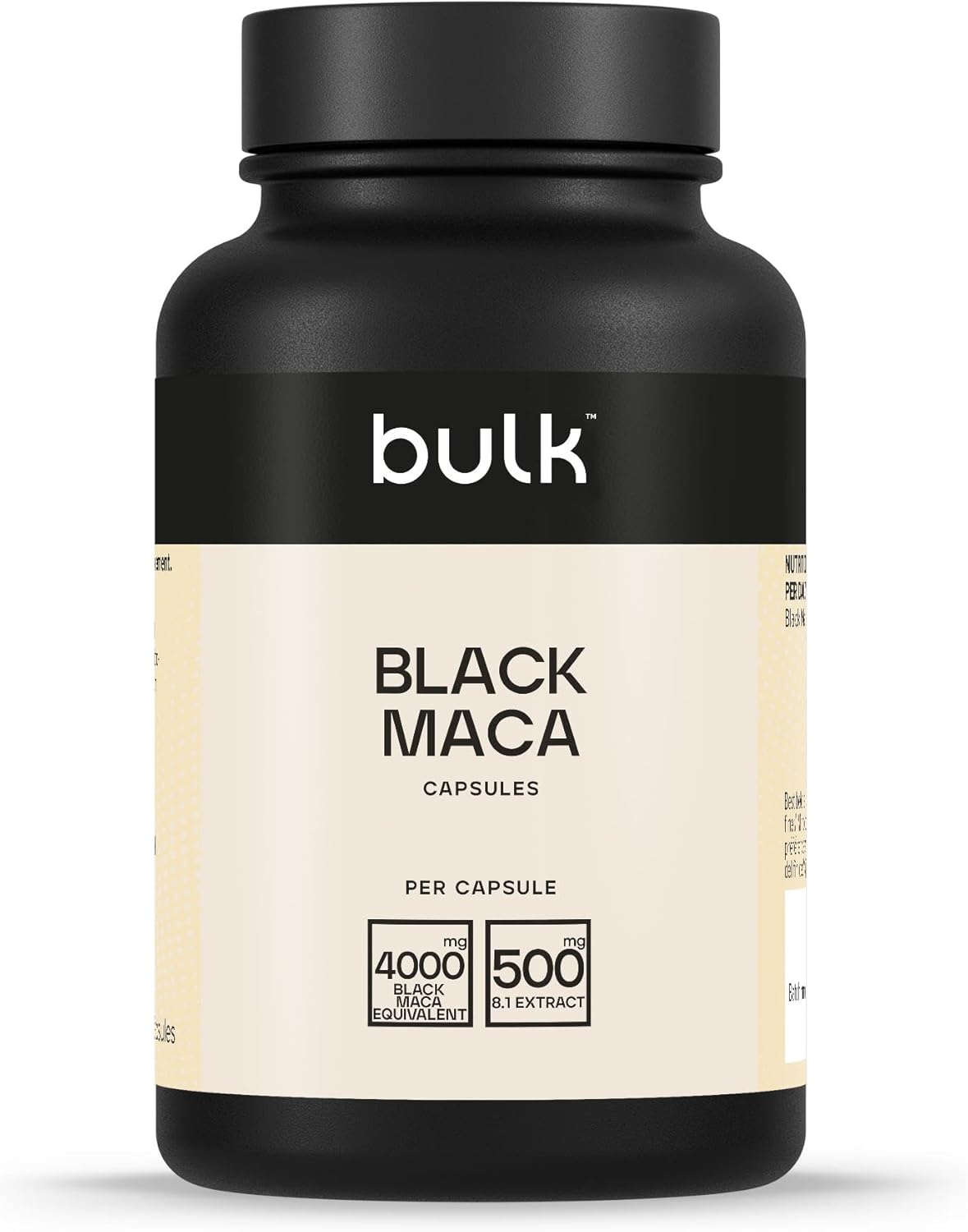 Bulk Black Maca Capsules, 4000 mg, Peruvian Ginseng, Pack of 90, 22 Servings, Packaging May Vary