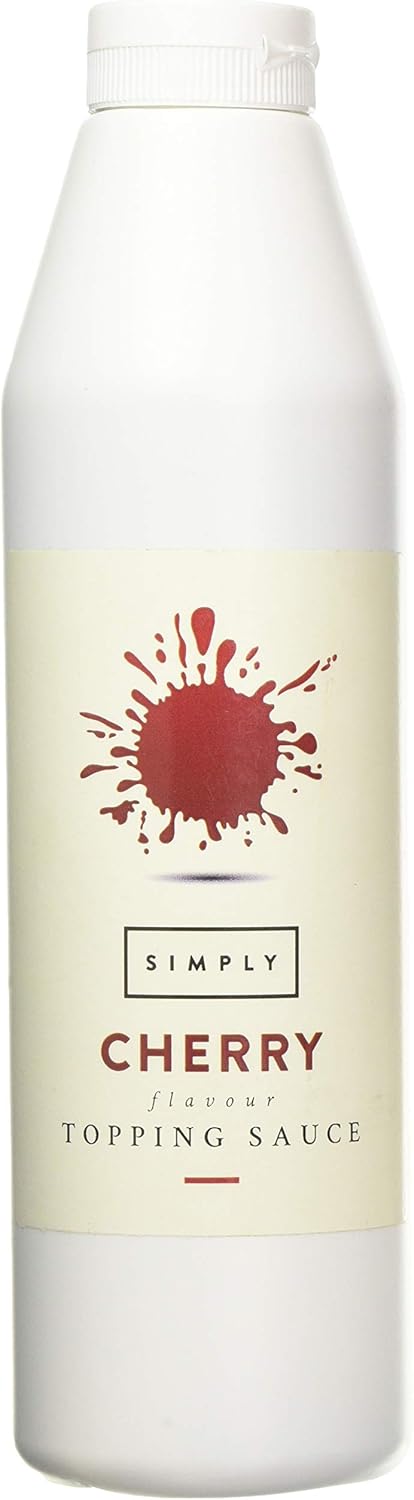 Simply Cherry Topping Sauce, Ready to Use Dessert Sauce for Ice Cream, Waffles, Pancakes, Coffee & Milkshakes (1 kg)