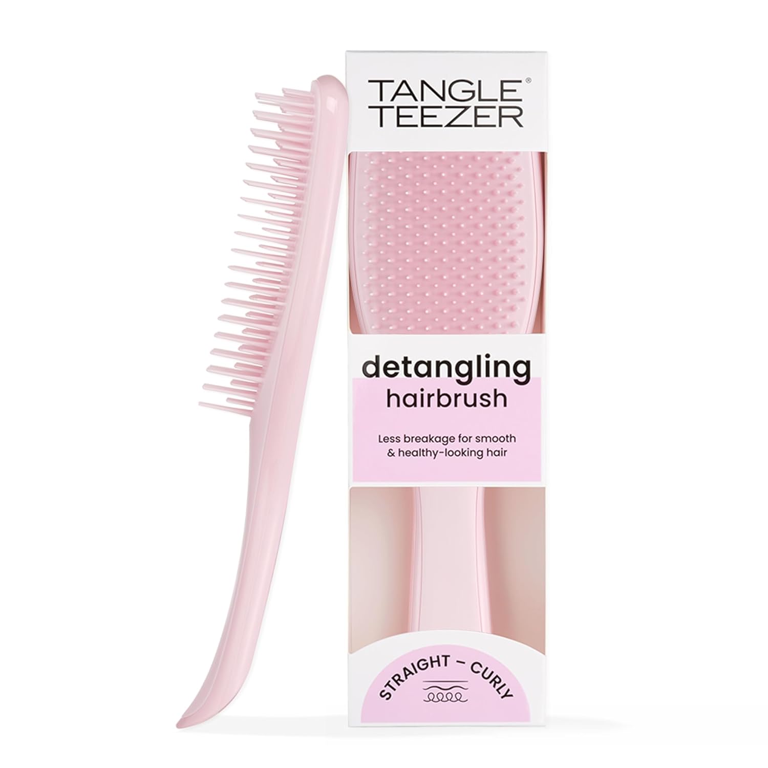 Tangle Teezer Ultimate Detangler Brush for Wet & Dry Hair, Eliminates Knots & Reduces Breakage for All Hair Types, Millennial Pink