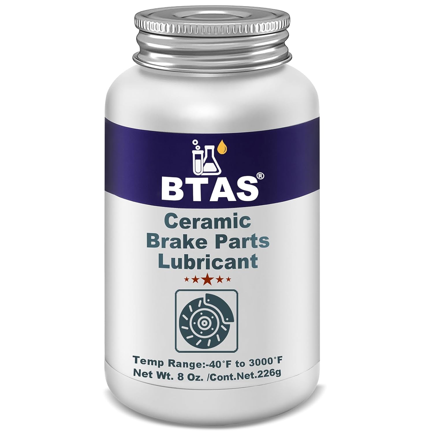 Silicone Brake Grease Lubricant for Brake Caliper Pad Pin Parts Lube, Synthetic Ceramic Brake Grease with Brush 8 oz