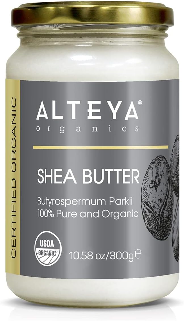 Аlteya Organic Shea Butter 300g - USDA Certified Organic 100% Pure, Natural - All Skin Types Body Butter - Face, Lips, Hair - Nourishes,Protects, Moisturizes