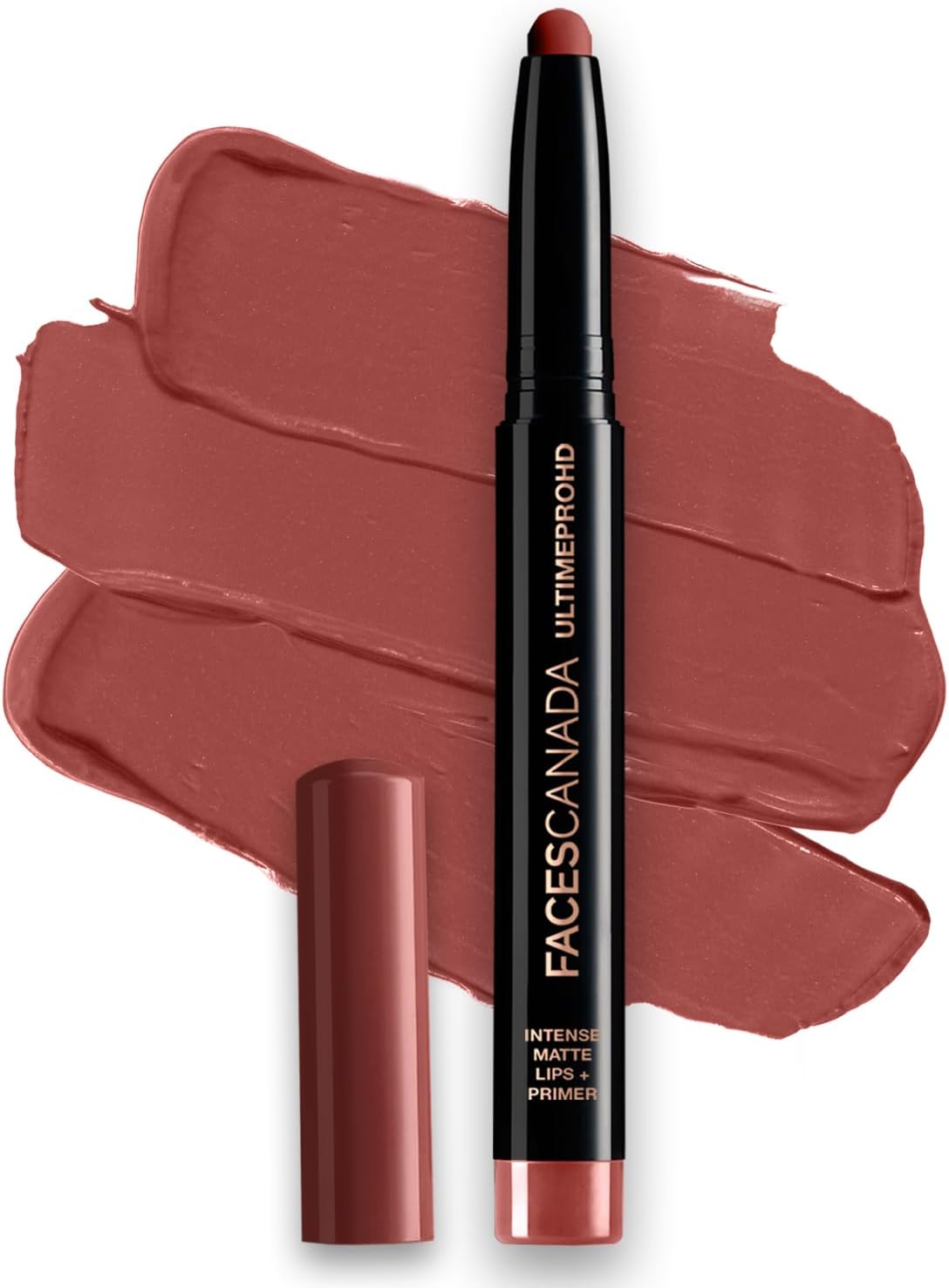 FACES CANADA Ultime Pro HD Intense Matte Lipstick + Primer - Natural Coco (Brown), 1.4g 9HR Long Stay Flawless HD Matte Finish Intense Color Lightweight Smooth Glide Primer Infused