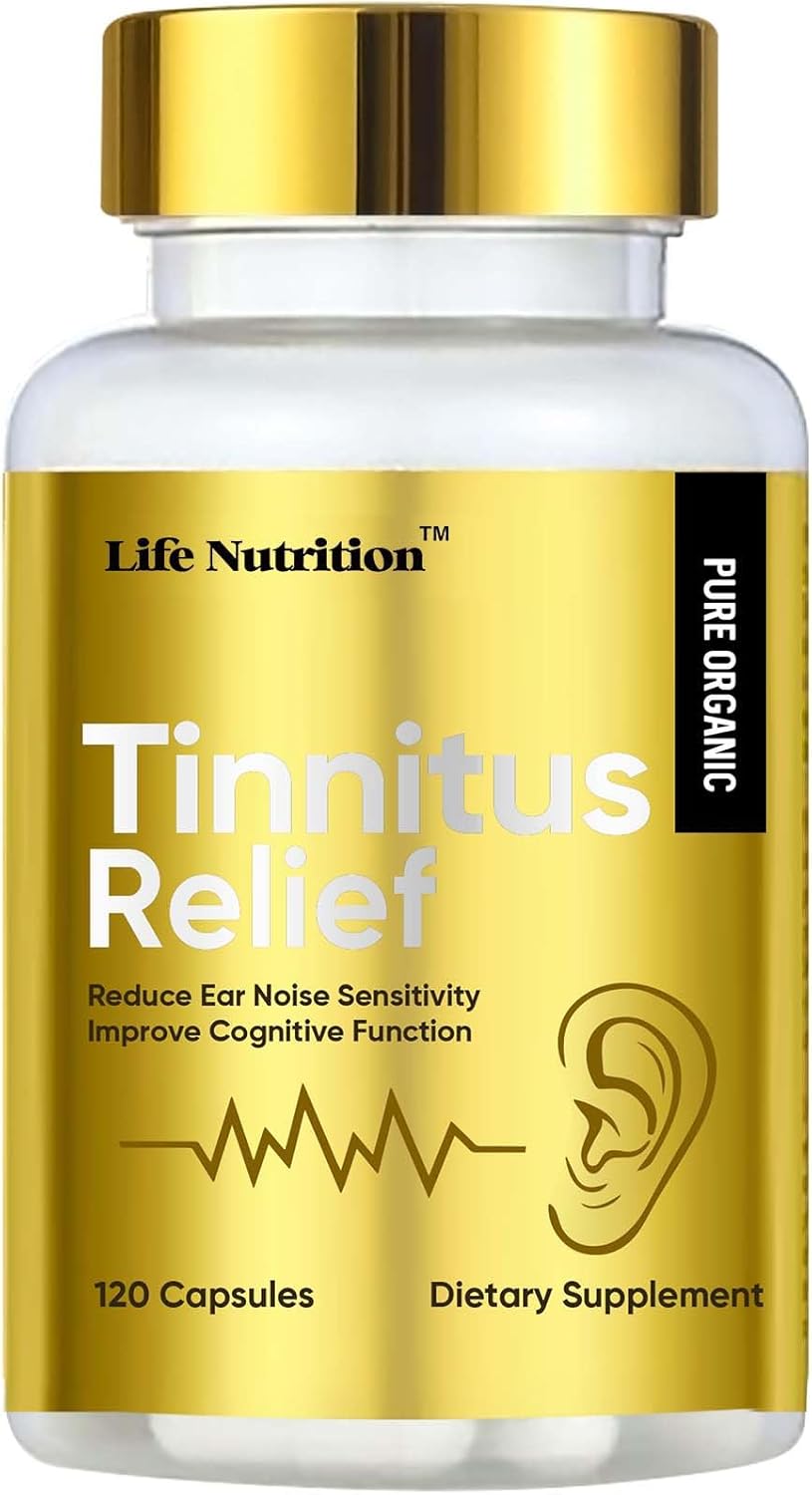 120 Capsules Tinnitus Relief for Ringing Ears, Ear Health Vitamins Supports Hearing Loss and Reduces Ringing in The Ears for Men & Women