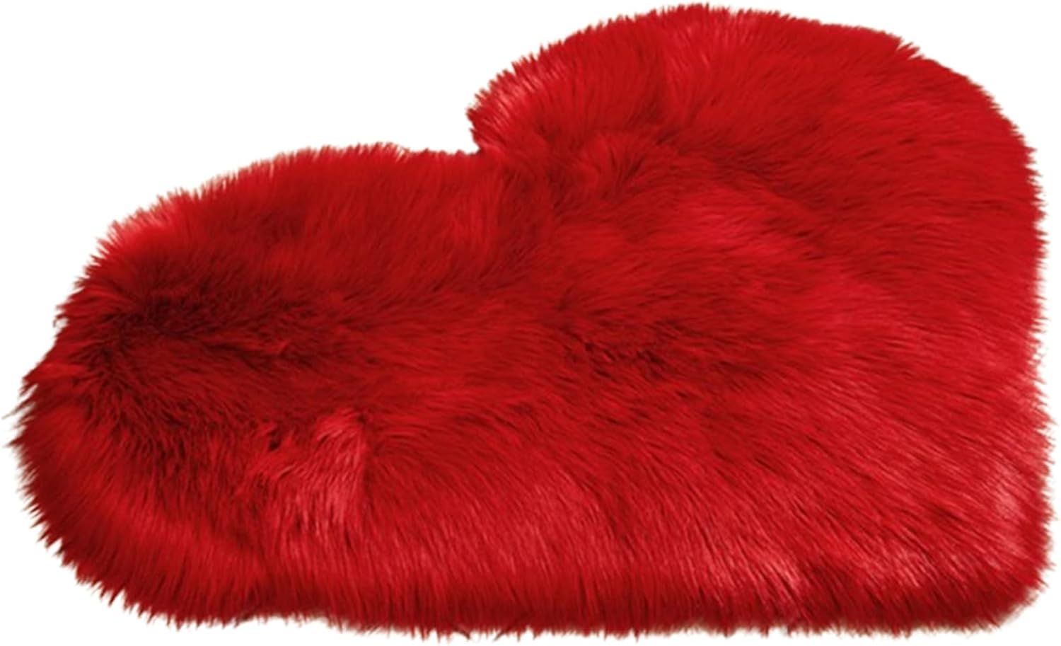 Heart Rug Fluffy Rug 40x50cm Faux Fur Rug Soft and Cozy Plush Area Rug Heart Shaped Shaggy Carpet Mats for Living Room Bedroom Kids Room Sofa Home Decor Red