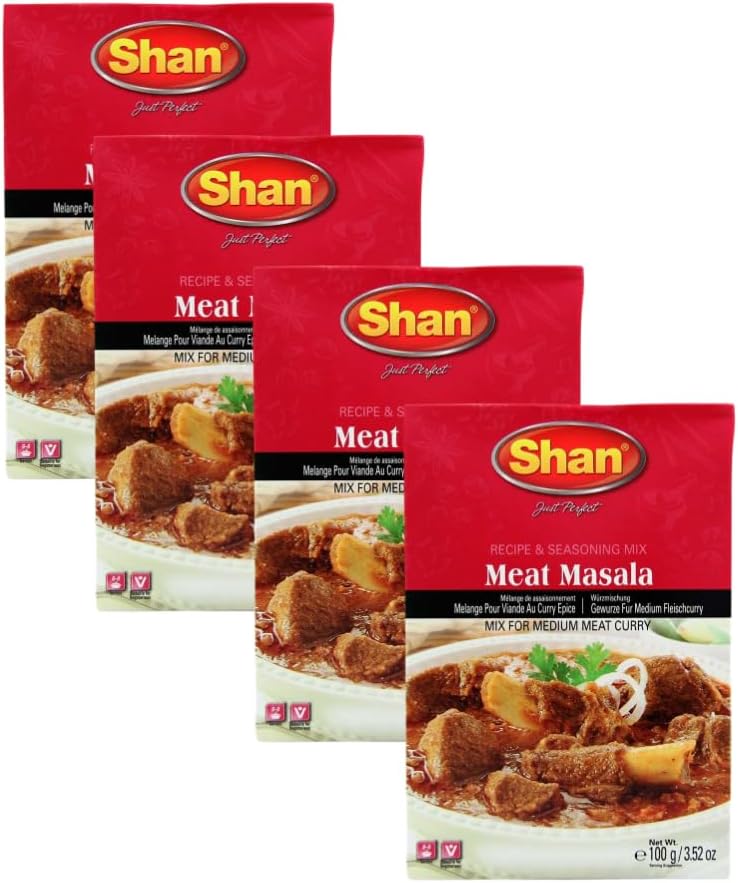 Masala & Powder Mix Bundle Pack with Shan Meat Masala Recipe & Seasoning Mix 100g - 4 Pack | Suitable For Vegetarians, No Artificial Food Colour.