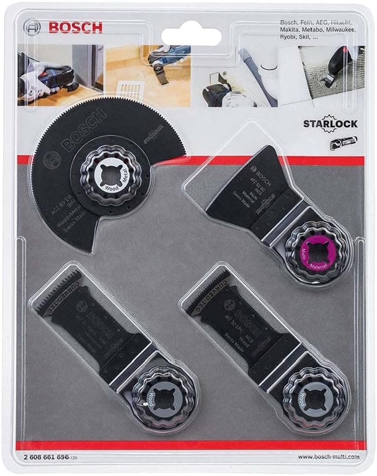 Bosch Professional 4-Piece Starlock Multitool Set for Floor and Installation (Accessories Multitool)