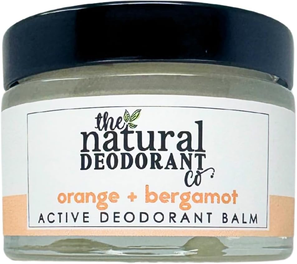 The Natural Deodorant Co, Active Deodorant Balm Orange & Bergamot 55g, Aluminium Free, Plastic Free, Extra Strength