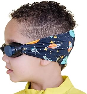 Splash Place SWIM GOGGLES with Fabric Strap - Adult & Kids Swim Goggles - BLUES & GREENS