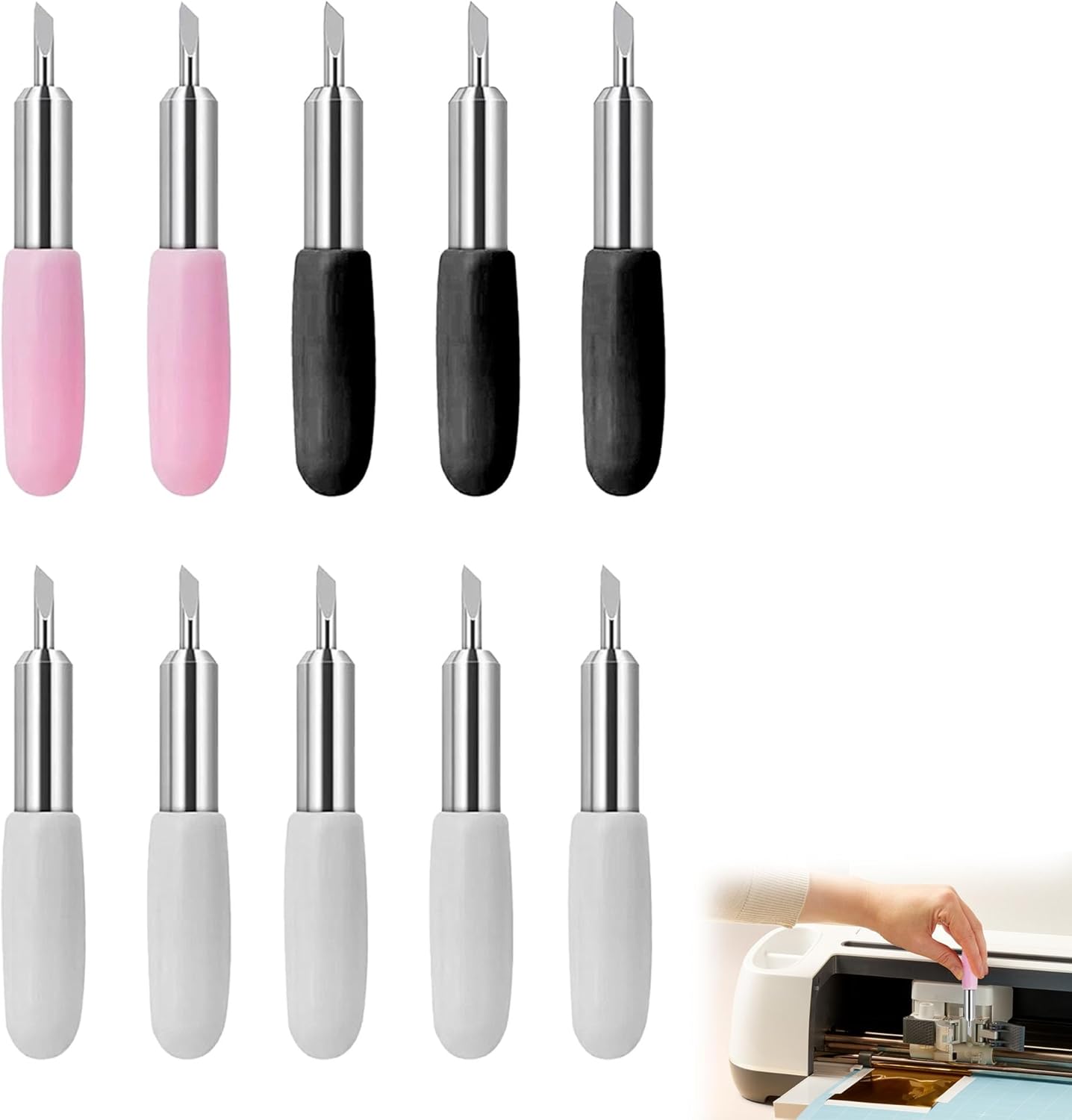 10 Pcs Cutting Blades for Cricut Joy Cricut Joy Accessories Include 5 Pcs 45°Standard Fine Point Blade 3 Pcs 60°Deep Cut Blade 2Pcs 30°Shallow Cut Blades Vinyl Plotter Cricut Blades