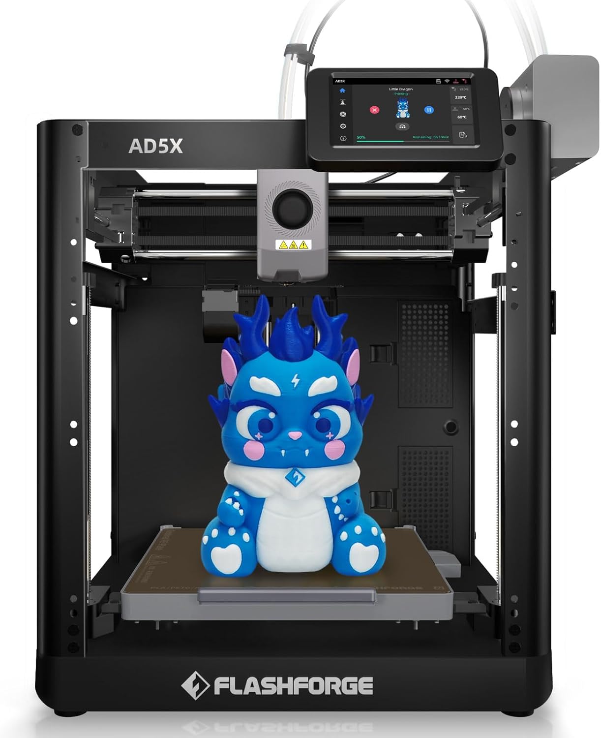 FLASHFORGE AD5X 3D Printer,Smart Multi-Color 3D Printer with IFS,Max 600mm/s High Speed 4 Colors Printing,Fully Auto Leveling,300°C Direct Extruder,for PLA-CF,PETG-CF,Print Size 220x220x220mm