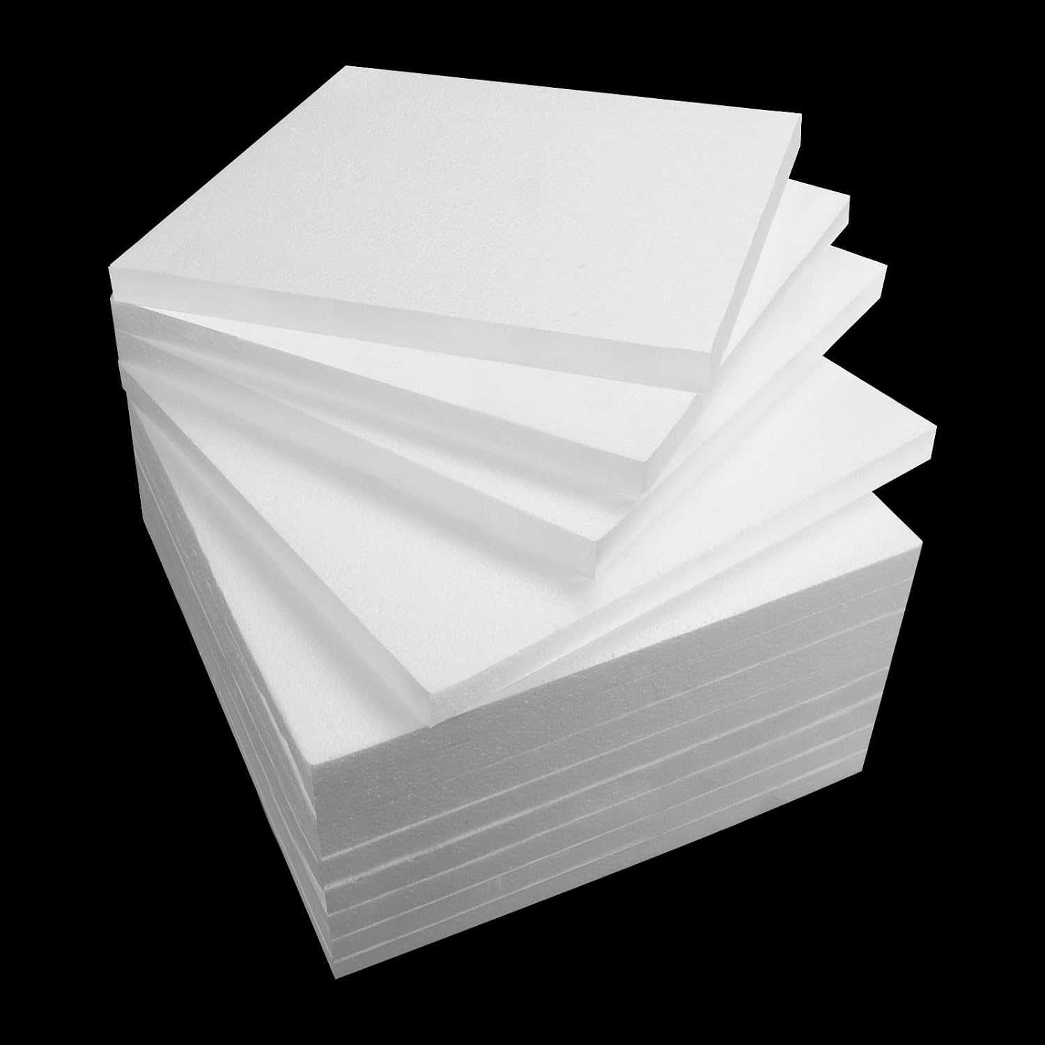 Aselected 12Pcs Styrofoam Blocks for Porject 30 X 30 X 2Cm Polystyrene Craft Foam Blocks for Sculpting Modeling DIY Arts Crafting Kids Class Floral Arrangement(White)