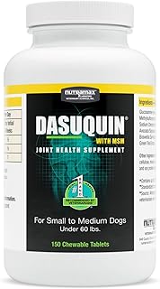 Nutramax Dasuquin with MSM Joint Health Supplement for Small to Medium Dogs - With Glucosamine, MSM, Chondroitin, ASU, Boswellia Serrata Extract, and Green Tea Extract, 150 Chewable Tablets