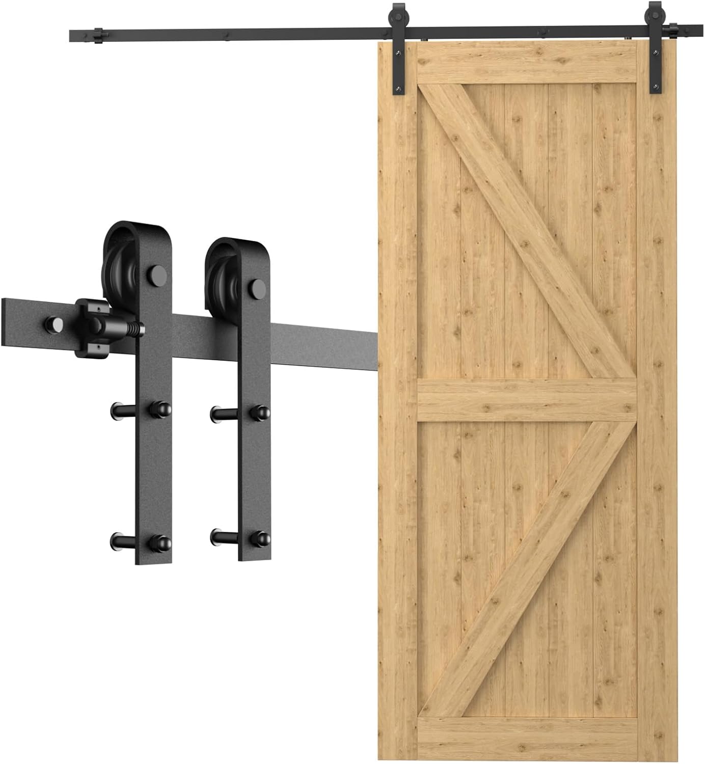Barn Door Hardware Kit 4FT Sliding Track Heavy Duty for Single Max 24'' Wide Door Panel