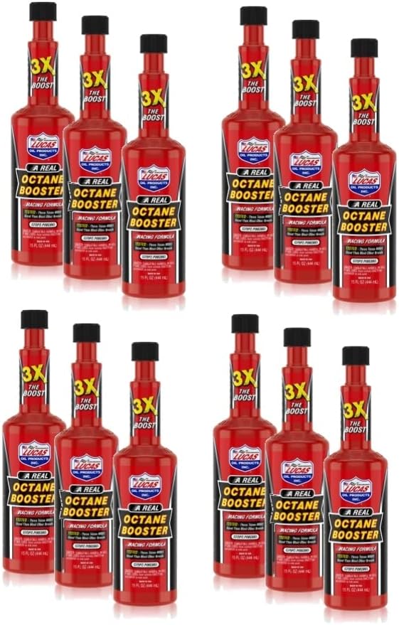 Lucas Oil 10026 12-Piece/Case 15 oz. Bottle Octane Booster Fuel Treatment Fluid