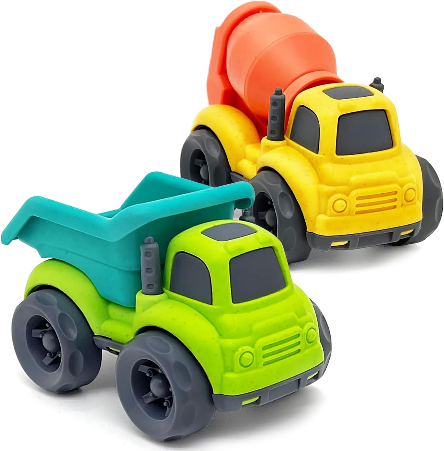 Easter Truck Toys for 1-3 Year Old Boys, 2-Pack Dumper & Mixer Construction Vehicles Toddler Toys, Cars for Boys Girls, 1st Birthday Easter Gifts