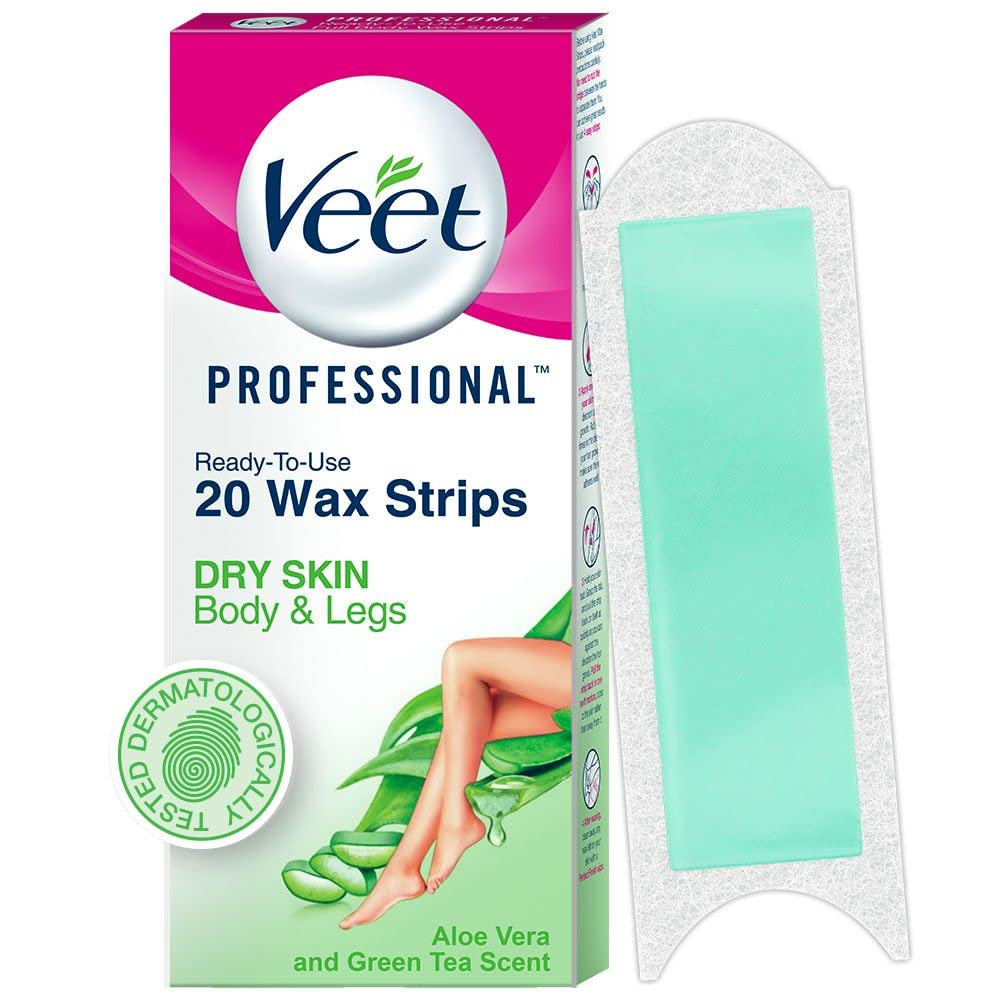 Veet Full Body Waxing Kit for Dry Skin, 20 Strips
