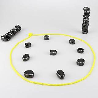 Magnetic Chess Game, Magnetic Chess Game with Stones, Magnetic Chess Game with Rocks, Magnet Game with String, Magnet Chess Game, Puzzle Strategy Games for Kids and Adults