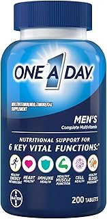 One A Day Men’s Multivitamin, Supplement Tablet with Vitamin A, Vitamin C, Vitamin D, Vitamin E and Zinc for Immune Health Support, B12, Calcium & more, 200 count (Packaging May Vary)