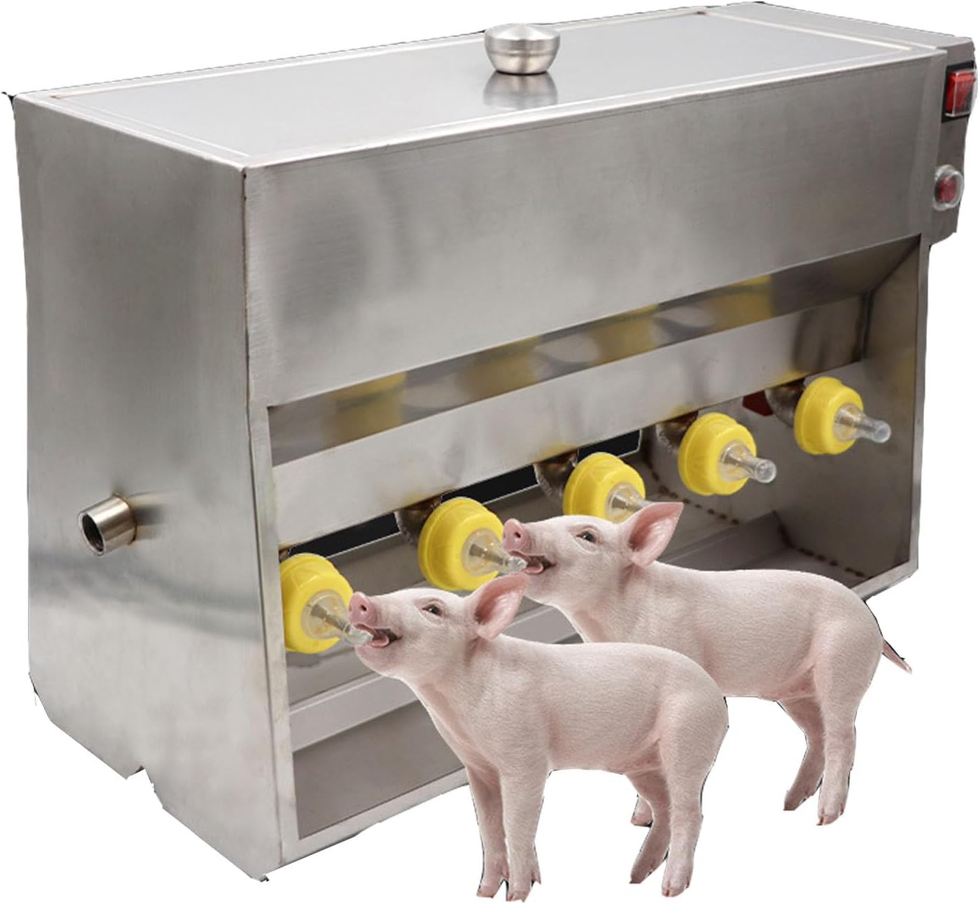 lwjunmm Pig Milk Feeder,Automatic Pig Milk Feeding Machine,Thickened Stainless Steel Piglet Feeder, 20L Large Capacity Milk Box,with 14 Nipples,A-2