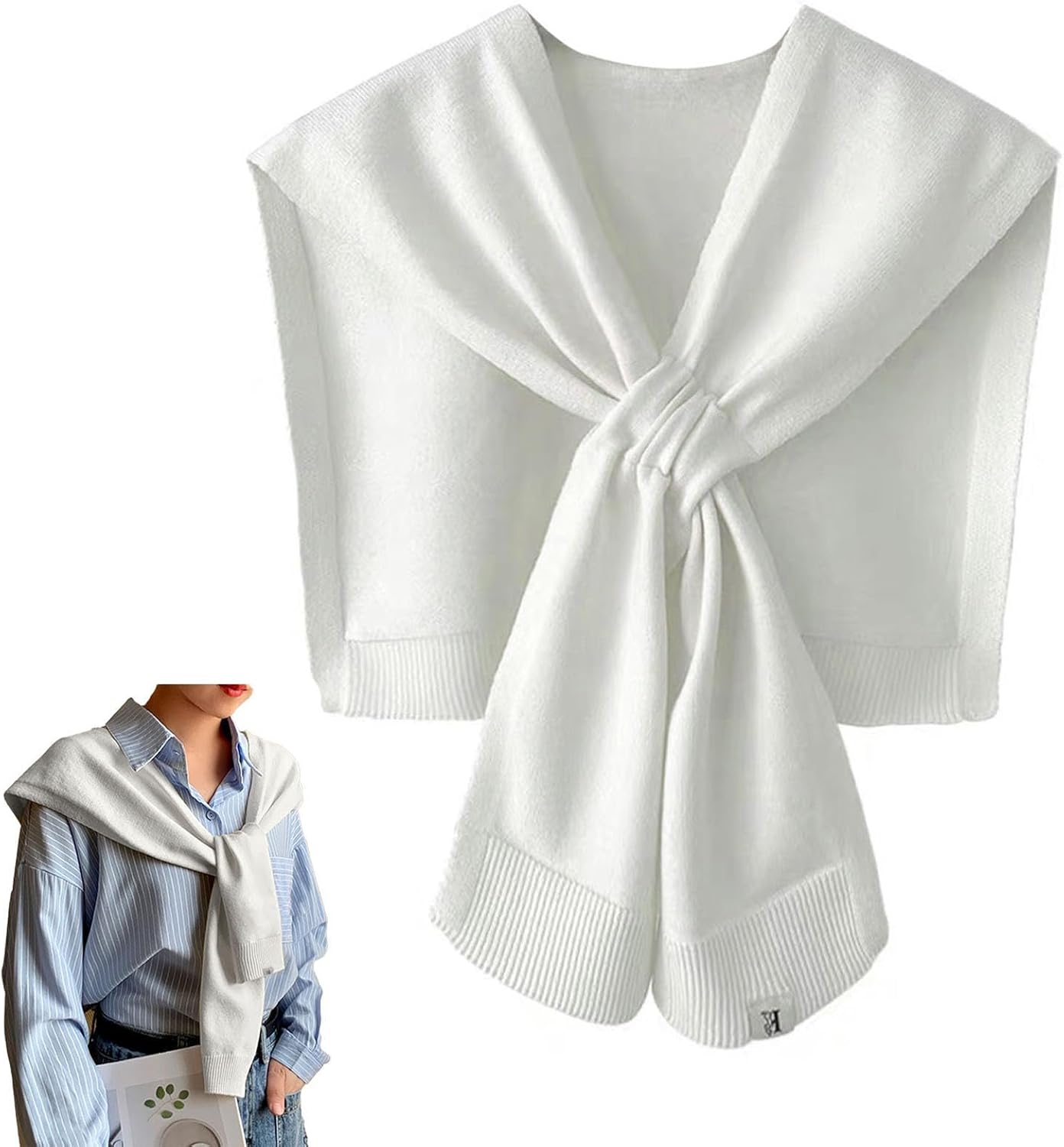 Women's Fashion Knitted Shawl - Khaki Sweater Shawl for Air-Conditioned Rooms