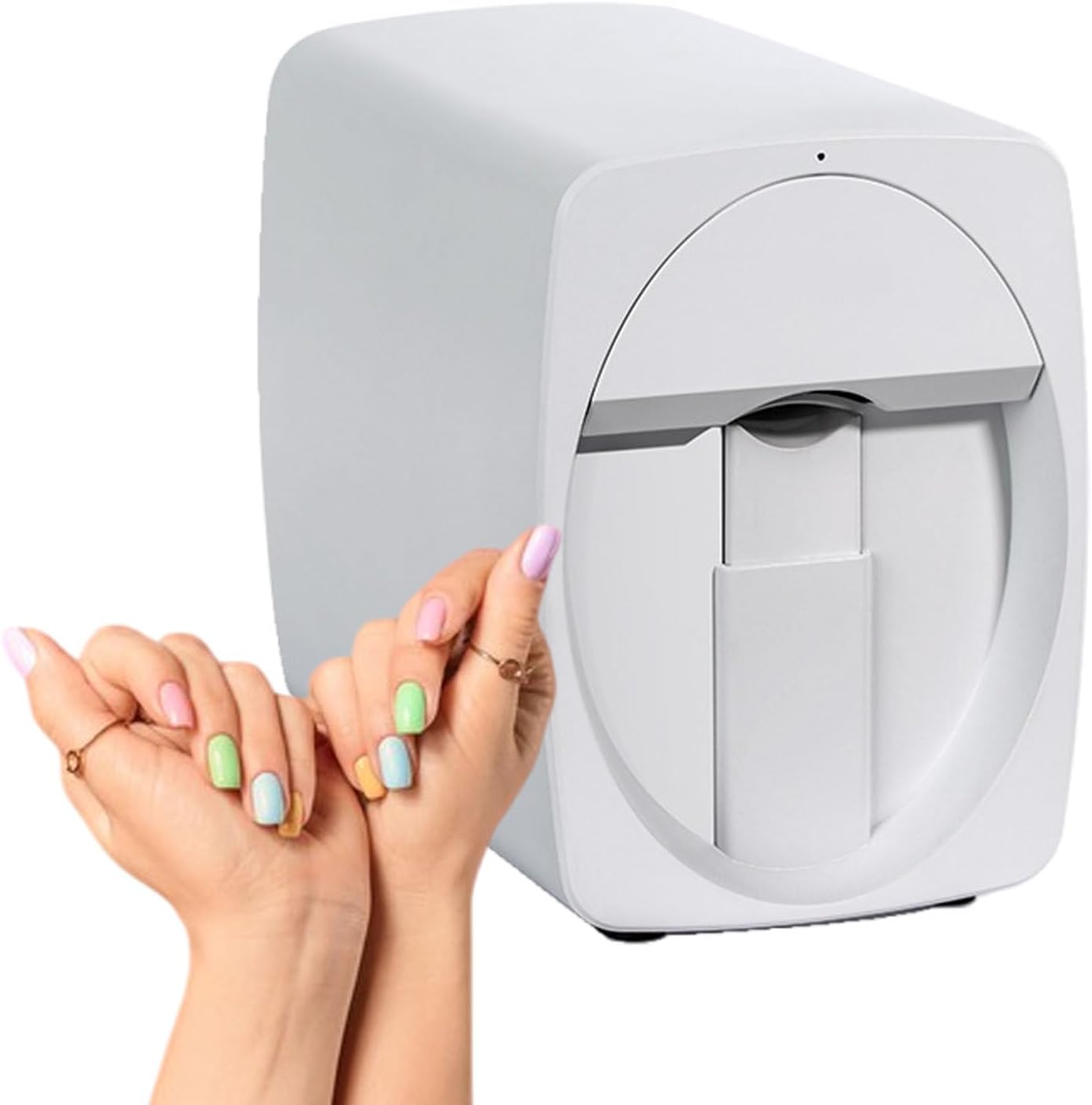 smafoseedding Home Nail Art Device,Portable Mobile Nail Painting Machine,Drawing Time: 25-30s,With Set Of Nail Tools,Convenient To Carry To Trips/Parties/Events/Outdoors,Simple To Use,B