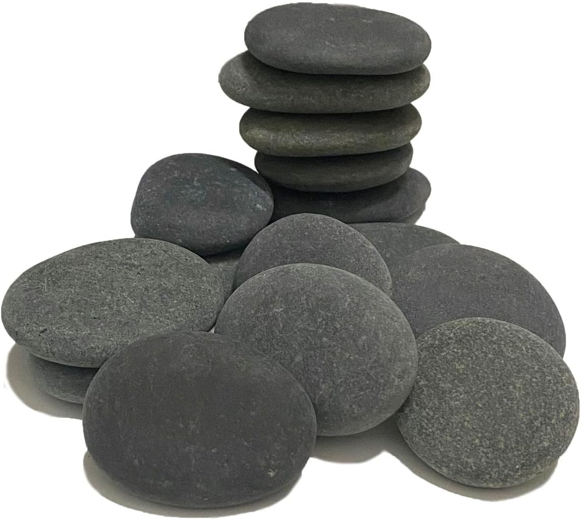 juexiyarticle 15Pcs Smooth Flat River Stones for Painting,Natural Pebbles Painting Rocks for Arts and Craft,5-7cm