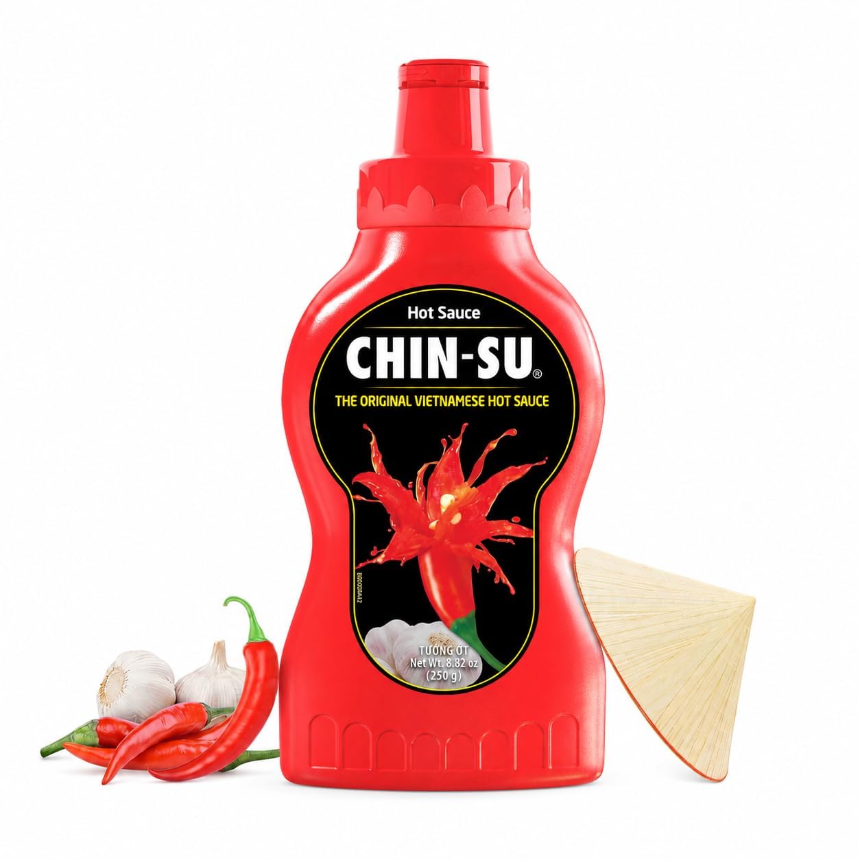 THE ORIGINAL VIETNAMESE HOT SAUCE, CHIN-SU Hot Chili Sauce, Gourmet Hot Sauce Bottle With Fermented Ripen Chili Peppers, An Unique Hot Sauce Taste To Amplify All Your Dishes (8.82 Ounce, Pack of 1)